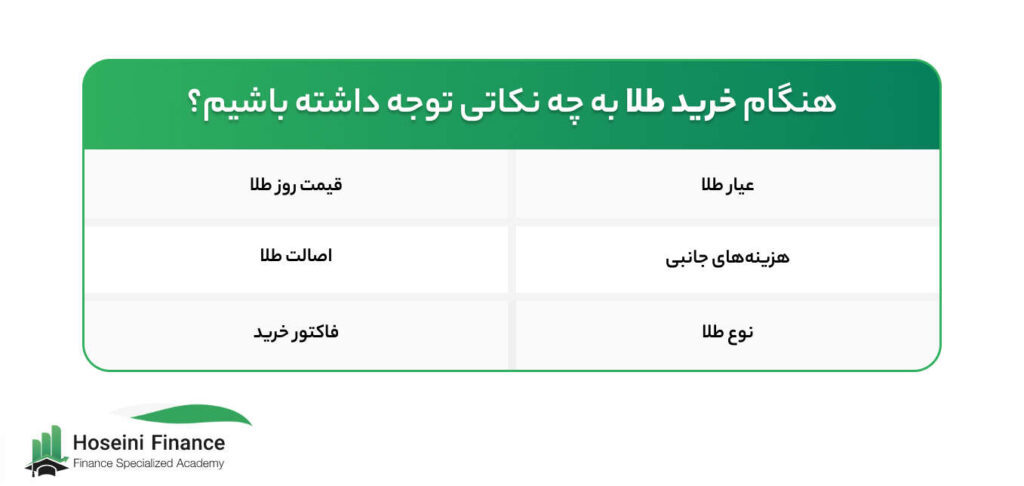 نکات مهم خرید طلا