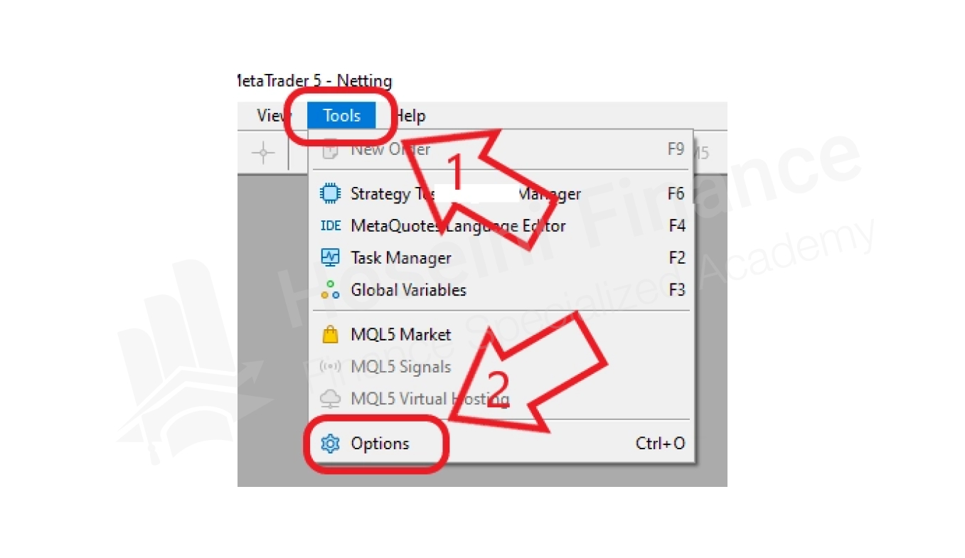 ورود به بخش Options