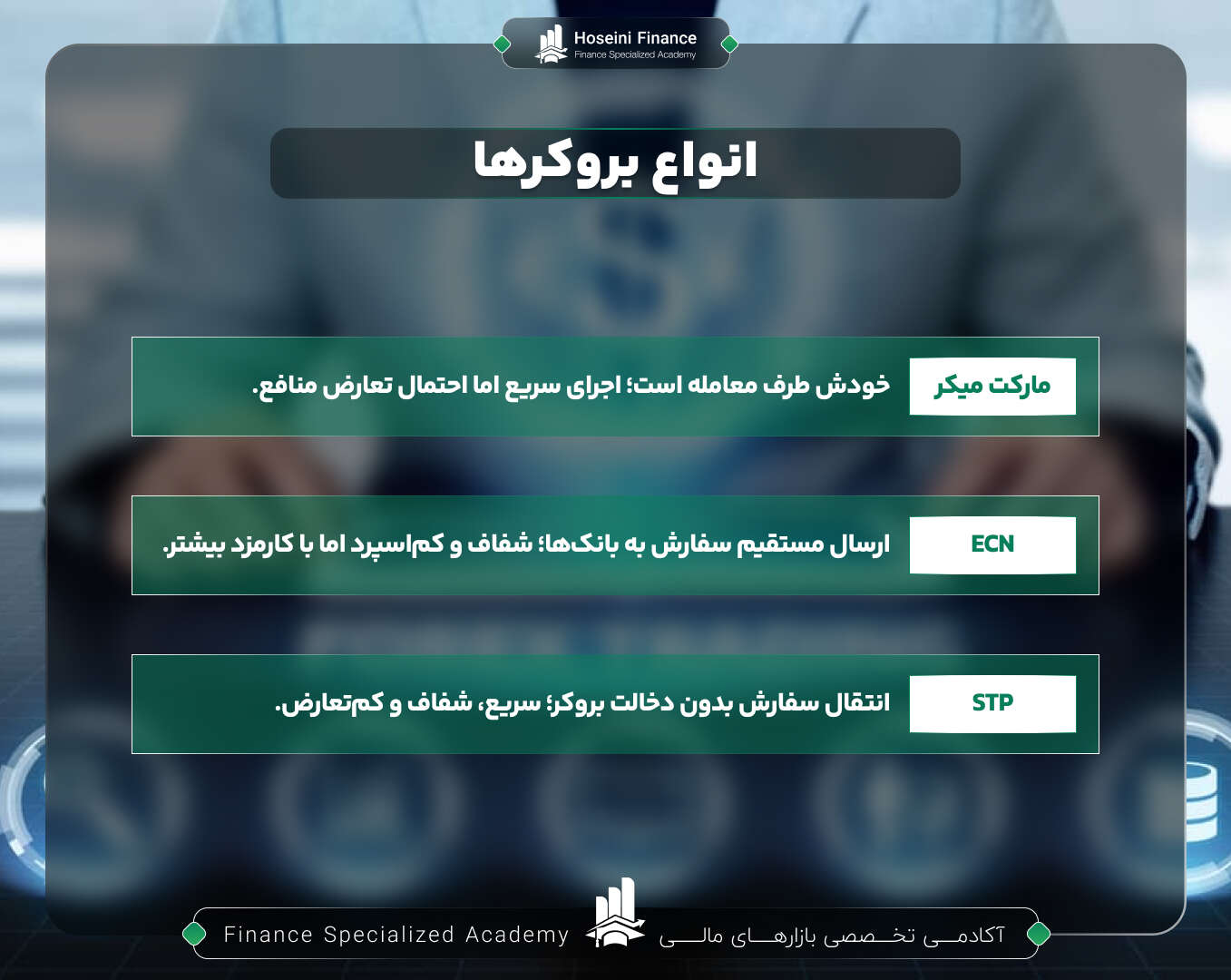 انواع مختلف بروکرها