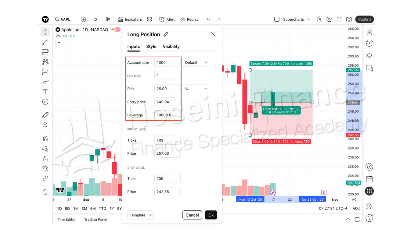 مرحله یک برای تارگت گذاری در تریدینگ ویو