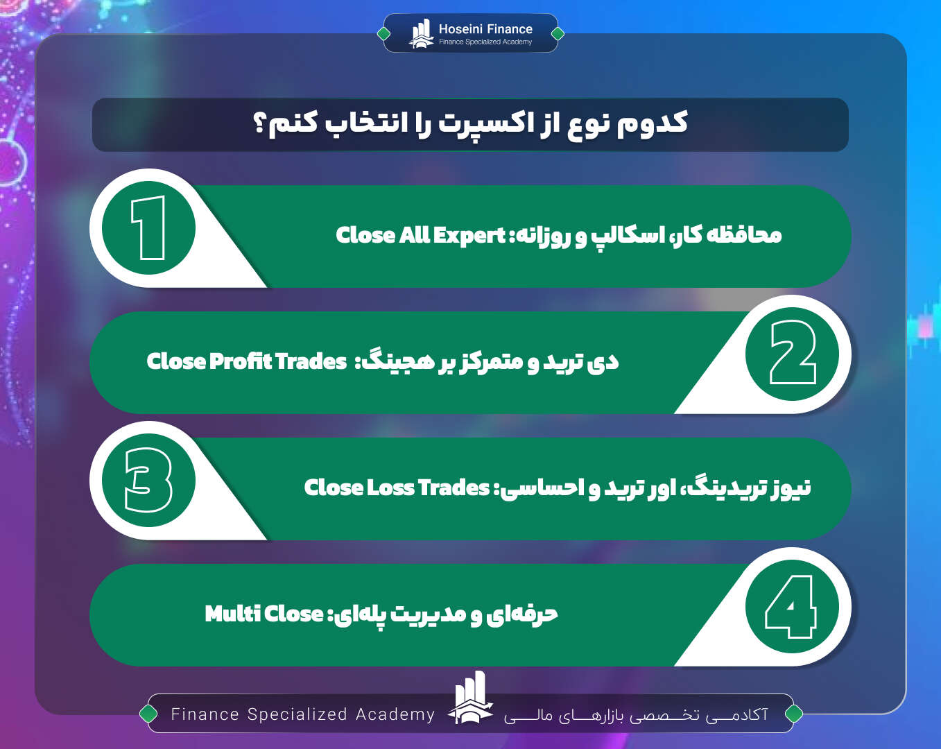 برای بستن معاملات در بازار فارکس از اکسپرت استفاده کن تا خیالت راحت باشه