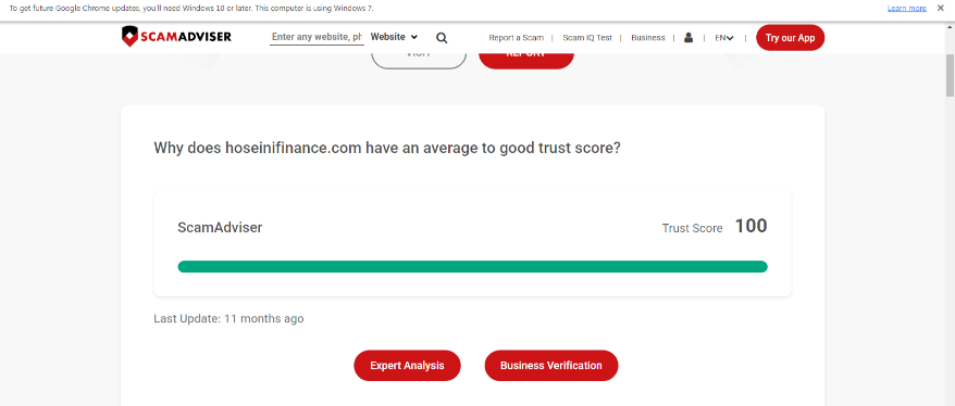 ScamAdviser سایت